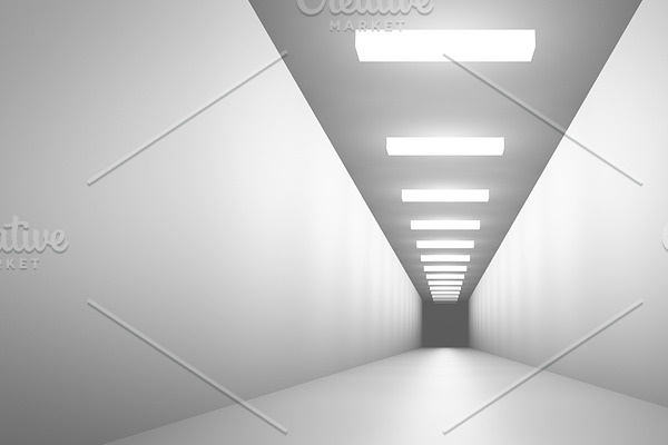 Futuristic 3D corridor background