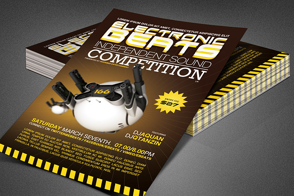 Electronic Beats Party Flyer in Flyer Templates - product preview 2