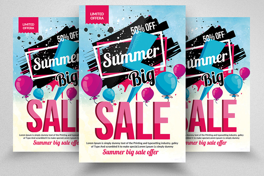 Summer Big Sale Offer Flyer Template in Flyer Templates - product preview 8