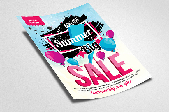 Summer Big Sale Offer Flyer Template in Flyer Templates - product preview 1