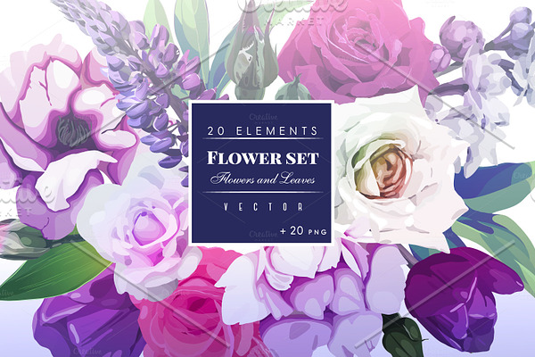 Flower set EPS