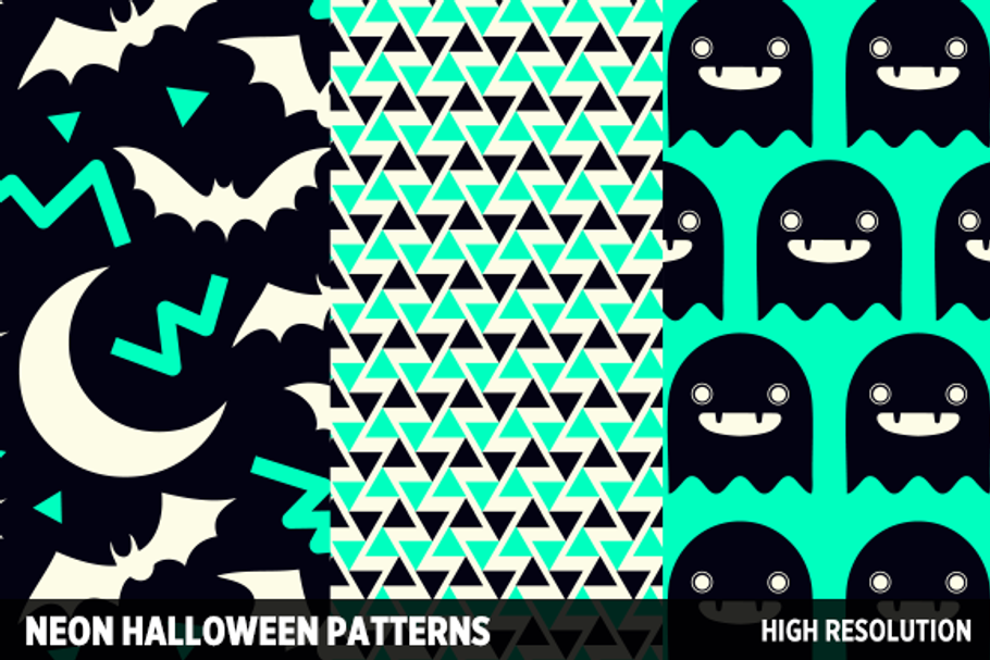Neon Halloween Patterns in Patterns - product preview 8