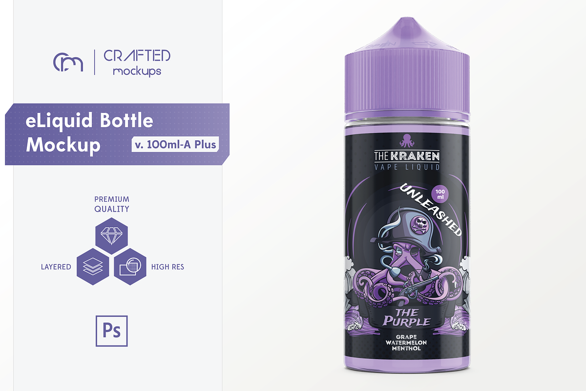 eLiquid Bottle Mockup v 100ml-A Plus in Product Mockups - product preview 8