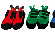 Climbing shoes of various colors