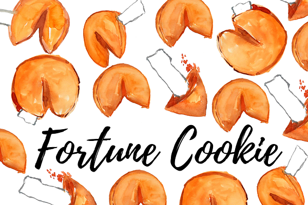 Watercolor Fortune Cookie Clipart