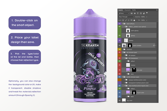 eLiquid Bottle Mockup v 100ml-A Plus in Product Mockups - product preview 7