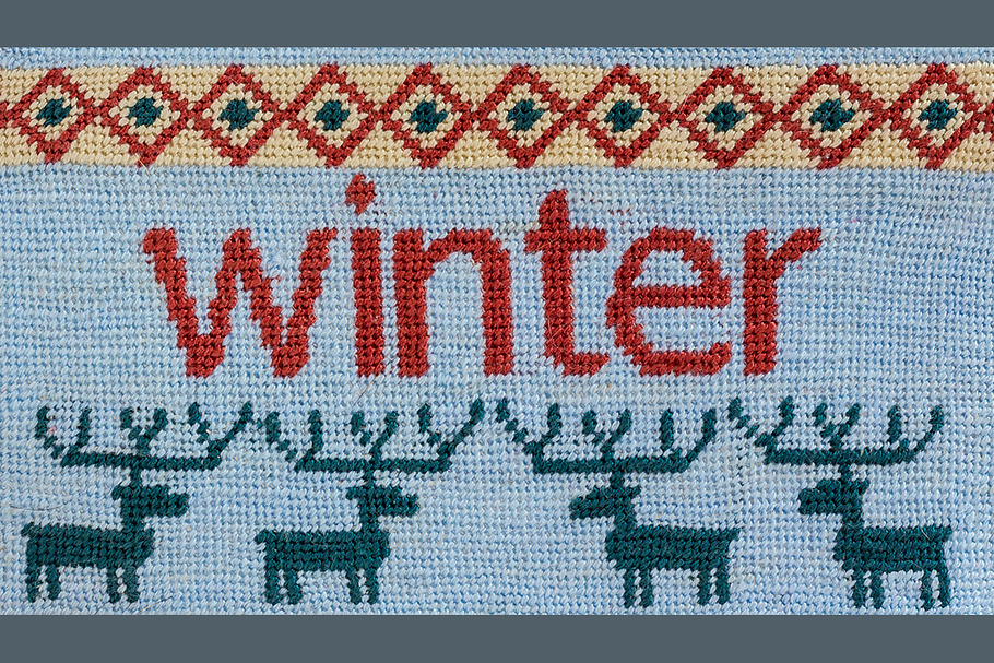 Needlepoint Winter Background in Illustrations - product preview 8