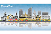 Phnom Penh Cambodia City Skyline