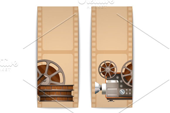 Retro Movie Camera Set in Illustrations - product preview 3