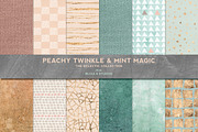 Peachy Mint Gold & Textured Patterns