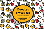 Doodles travel vector set