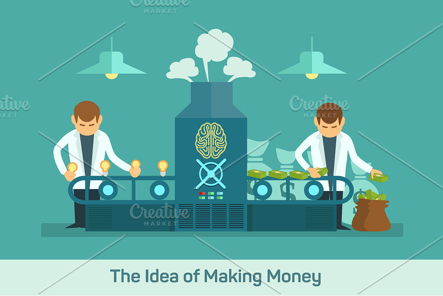 Idea money factory in Illustrations - product preview 8