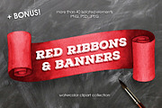 Red ribbons & banners collection