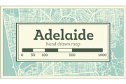 Adelaide Australia City Map in Retro