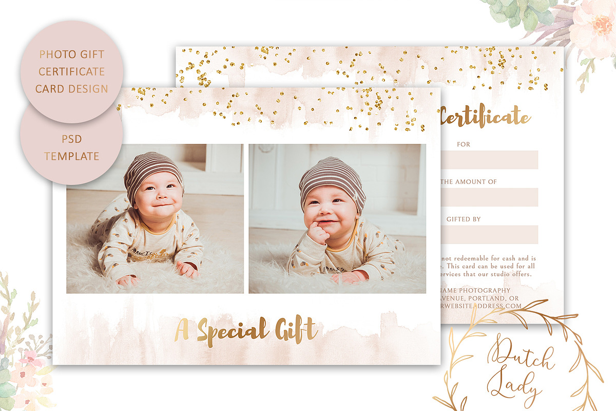 PSD Photo Gift Card Template #49 in Card Templates - product preview 8