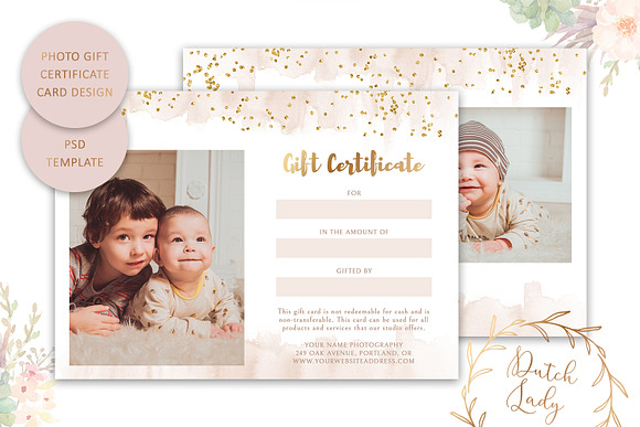 PSD Photo Gift Card Template #49 in Card Templates - product preview 1