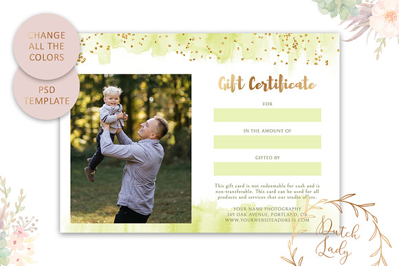 PSD Photo Gift Card Template #49 in Card Templates - product preview 4