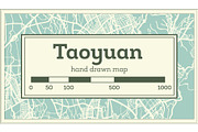 Taoyuan Taiwan City Map in Retro