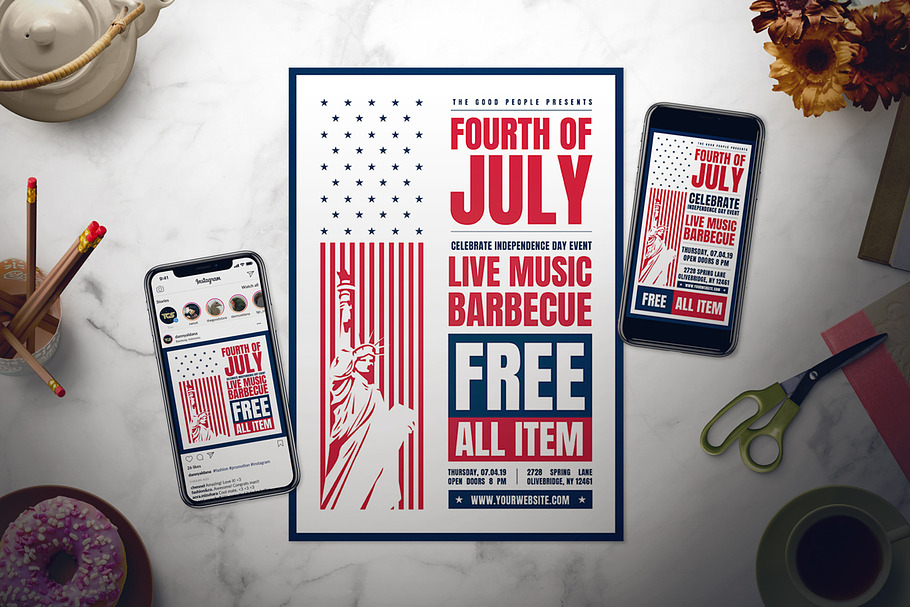 4th of July Flyer Set in Flyer Templates - product preview 8