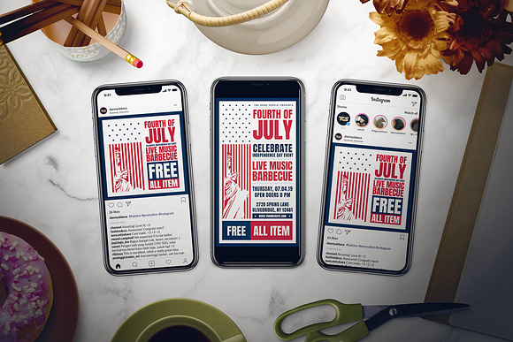 4th of July Flyer Set in Flyer Templates - product preview 1