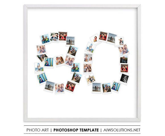 Number 85 Photo Collage Template in Stationery Templates - product preview 3