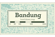 Bandung Indonesia City Map in Retro