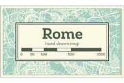 Rome Italy City Map in Retro Style.