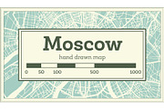 Moscow Russia City Map in Retro
