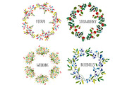 Floral wreath set vector