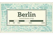 Berlin Germany City Map in Retro