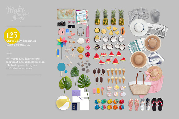 Summer digital styling props V.1 in Scene Creator Mockups - product preview 3