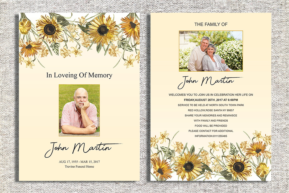 Funeral Announcement or Invitation in Stationery Templates - product preview 8