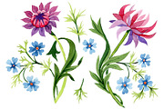 Floral classic watercolor ornament