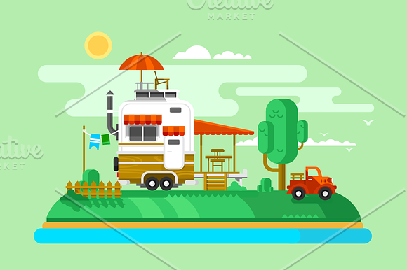 Vacation trailer in Illustrations - product preview 1