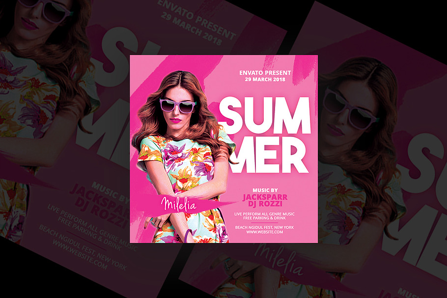 Summer Party Flyer Template in Flyer Templates - product preview 8