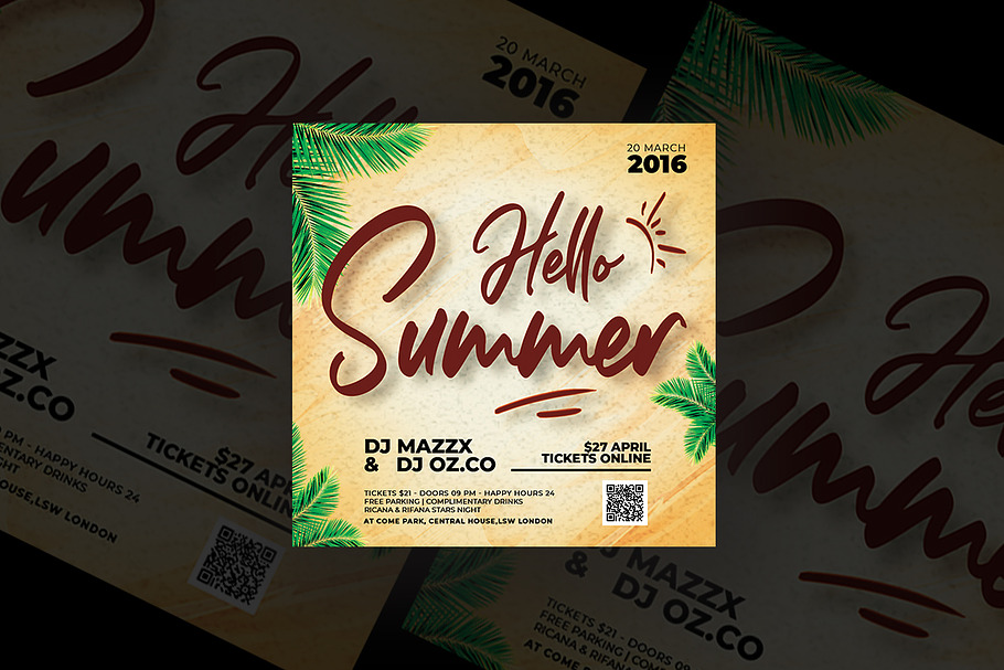 Hello Summer Party Flyer in Flyer Templates - product preview 8