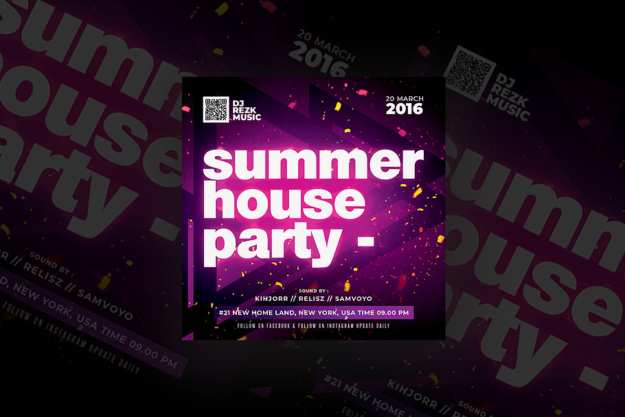 Summer House Party Flyer in Flyer Templates - product preview 8