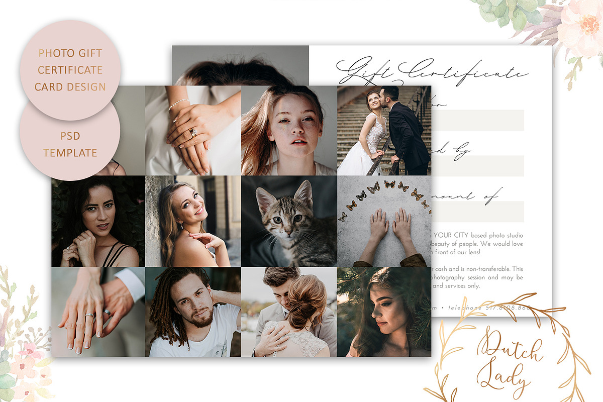 PSD Photo Gift Card Template #51 in Card Templates - product preview 8