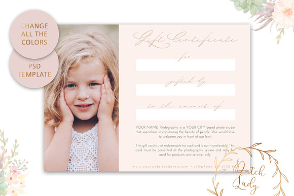 PSD Photo Gift Card Template #51 in Card Templates - product preview 4