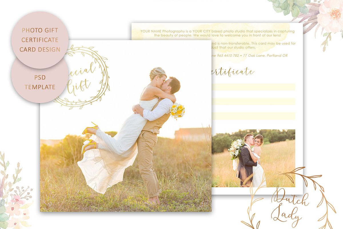 PSD Photo Gift Card Template #48 in Card Templates - product preview 8