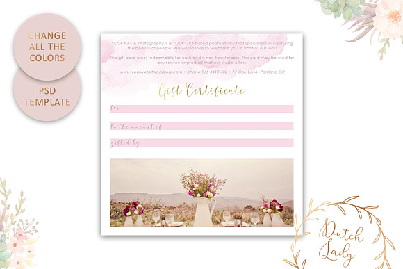 PSD Photo Gift Card Template #48 in Card Templates - product preview 4