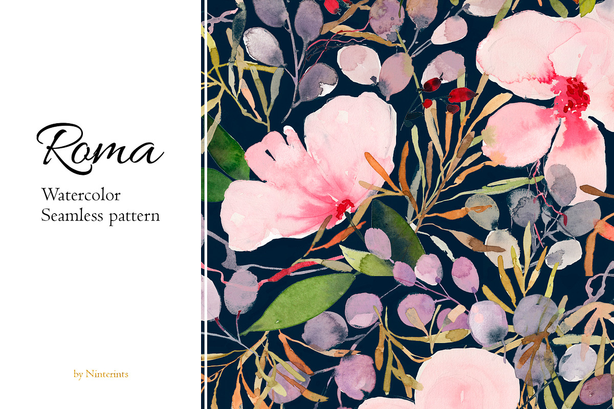 Roma floral seamless pattern in Patterns - product preview 8