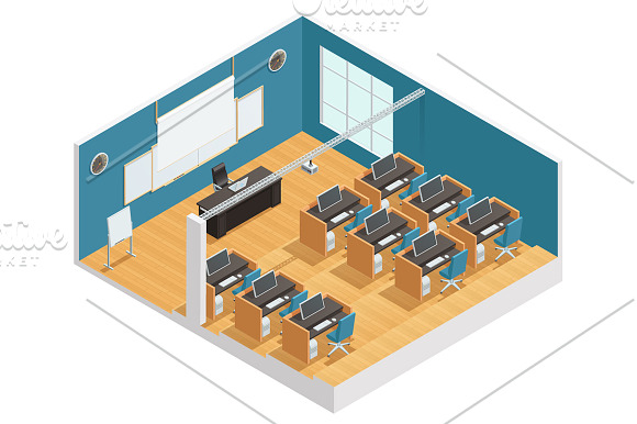 Classroom Isometric Set in Illustrations - product preview 3