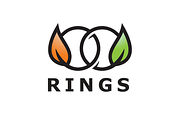 Connecter Leaf Rings Logo Template