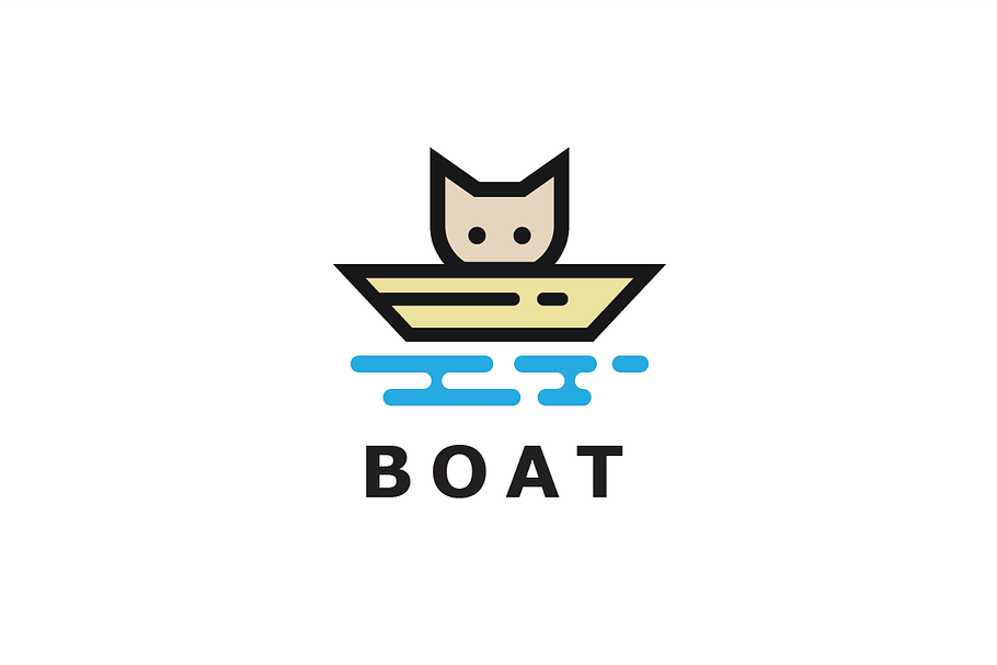 Cat on The Boat Logo Template in Logo Templates - product preview 8