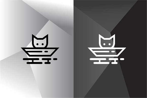 Cat on The Boat Logo Template in Logo Templates - product preview 1