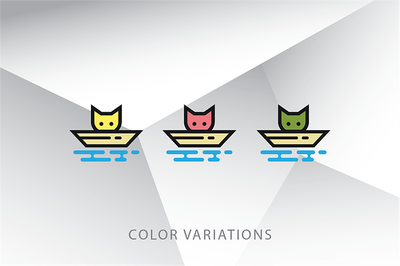 Cat on The Boat Logo Template in Logo Templates - product preview 2