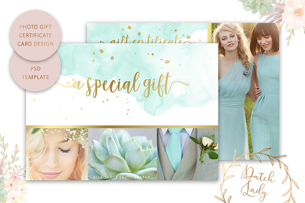 PSD Photo Gift Card Template #4