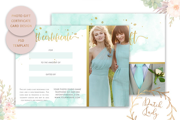 PSD Photo Gift Card Template #4 in Card Templates - product preview 1