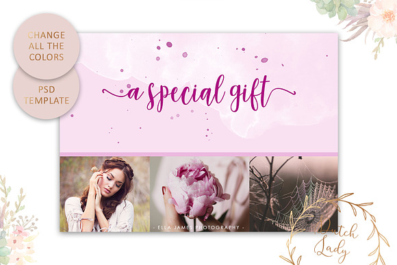 PSD Photo Gift Card Template #4 in Card Templates - product preview 3